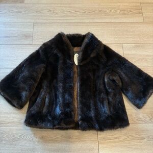 Fabulous Furs Black Faux Fur Jacket